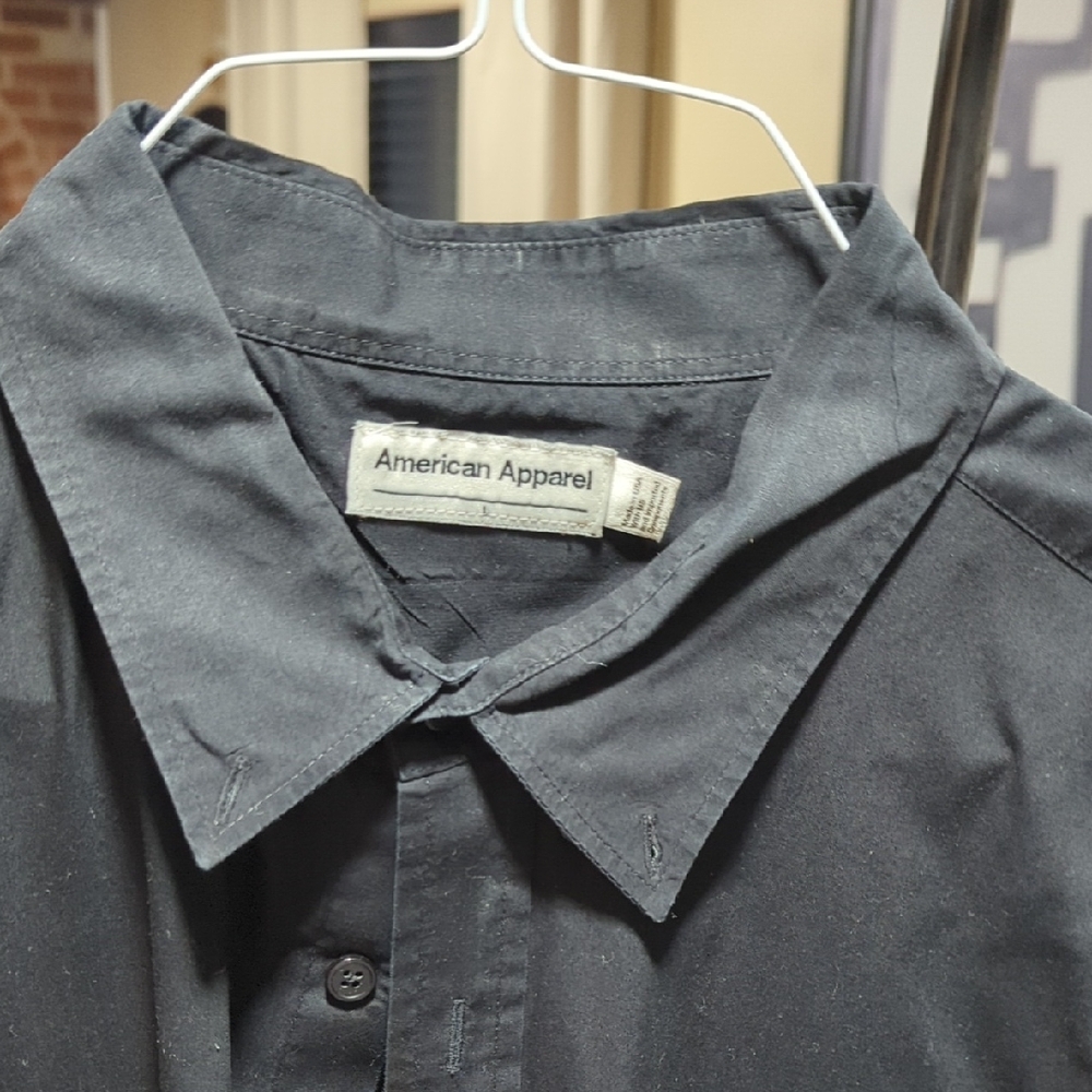 American Apparel Men's Black Button Down Shirt